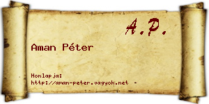 Aman Péter névjegykártya